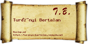 Turányi Bertalan névjegykártya